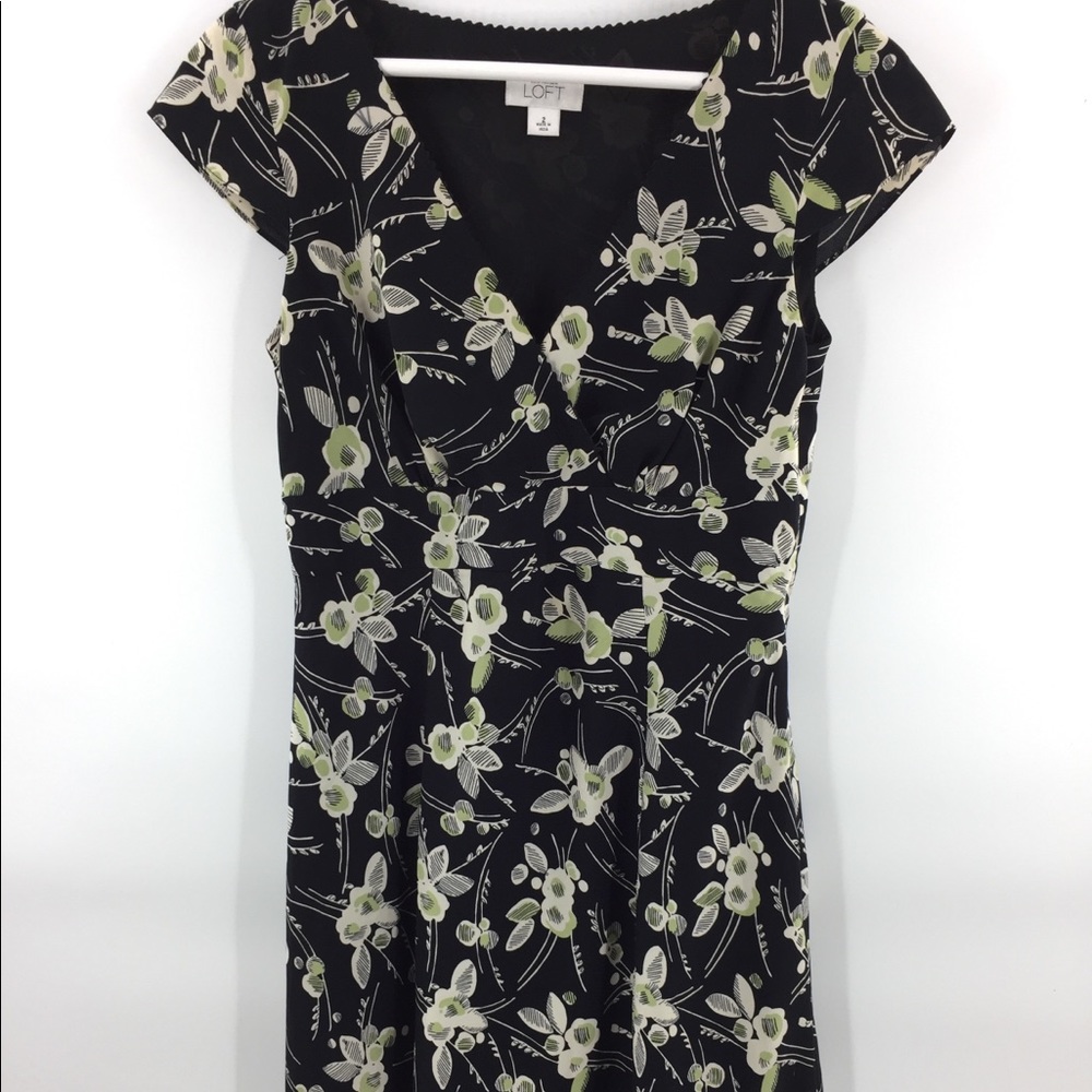mid length scallop floral dress